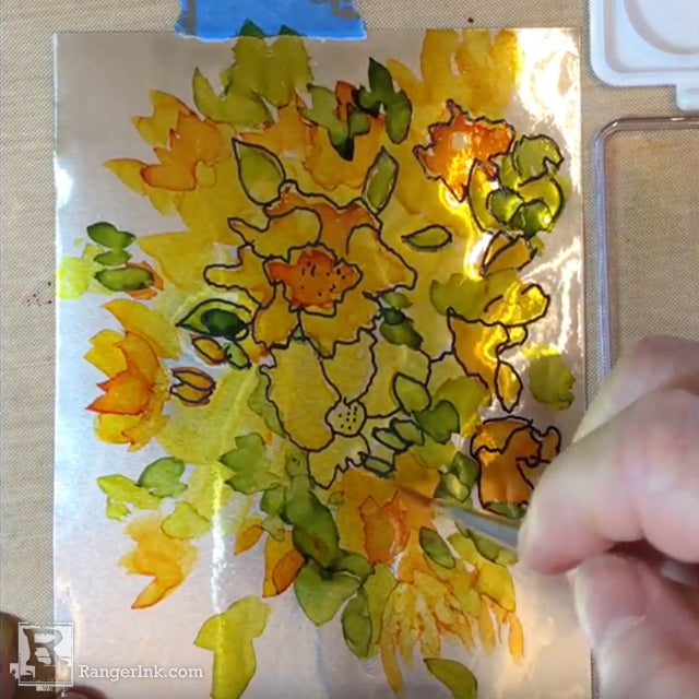 Alcohol Ink Flower Painting on Foil by Sharen AK Harris