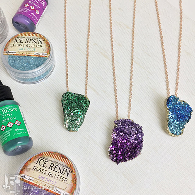 Faux Birthstone Druzy Pendant by Kelly Kronowski