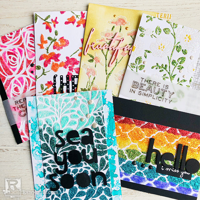 Sparkly Textured Cards by Jenn Shurkus