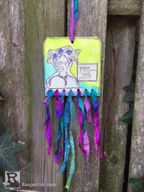 Frida Mixed Media Tag Hanging by Kristi Nazzaro