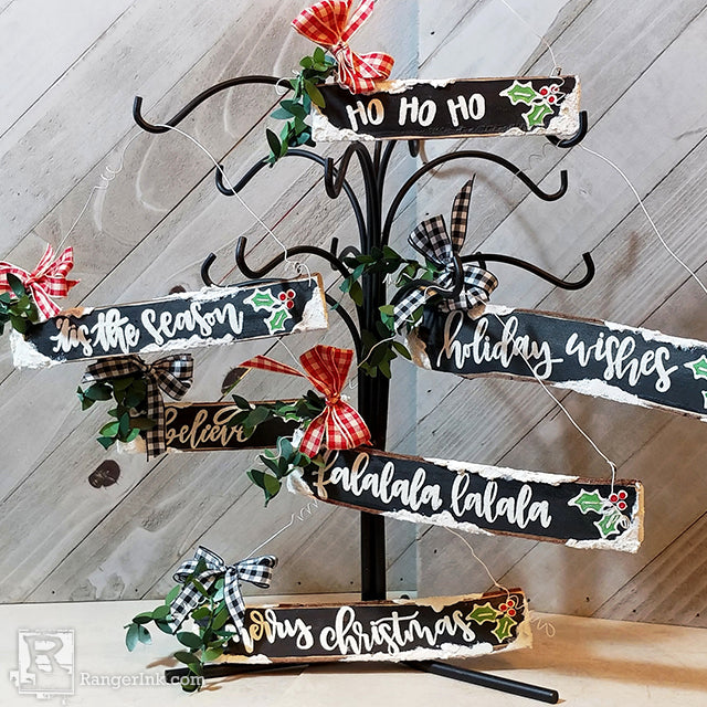 Letter It™ Wood Branch Christmas Ornaments by Anita Houston