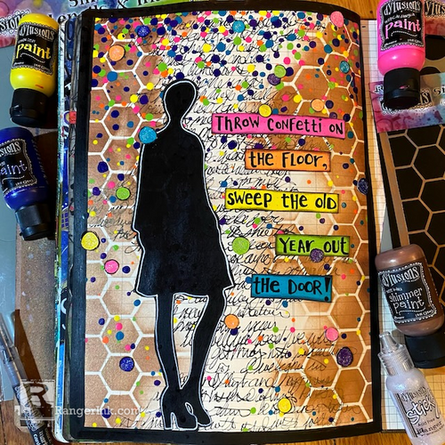 A Very Dylusional New Year Journal Page by Jess Peters