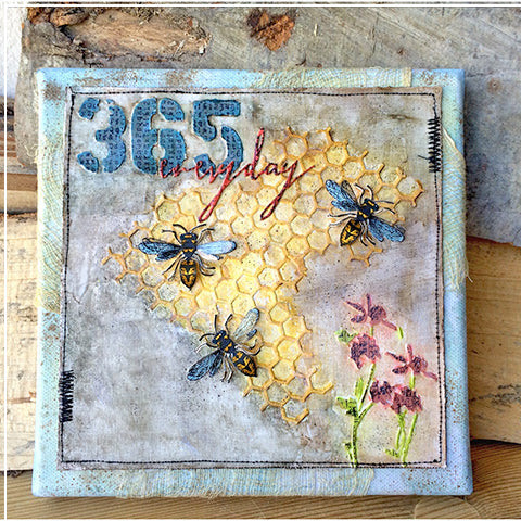 365 Summer Themed Mixed Media Canvas by Zoe Hillman