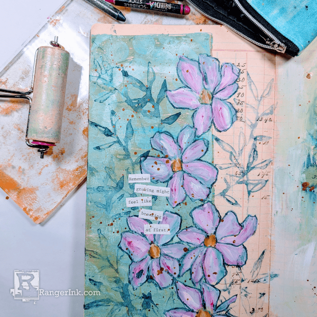 Painting Flowers with Dina Wakley Scribble Sticks by Laura Dame