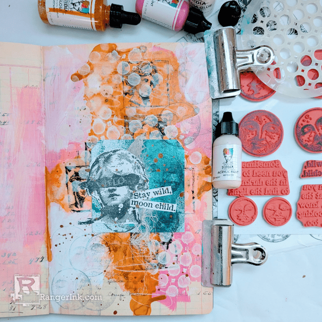 Dina Wakley MEdia Stay Wild Journal Page by Laura Dame