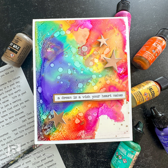 Alcohol Ink Rainbow Card by Cheiron Brandon