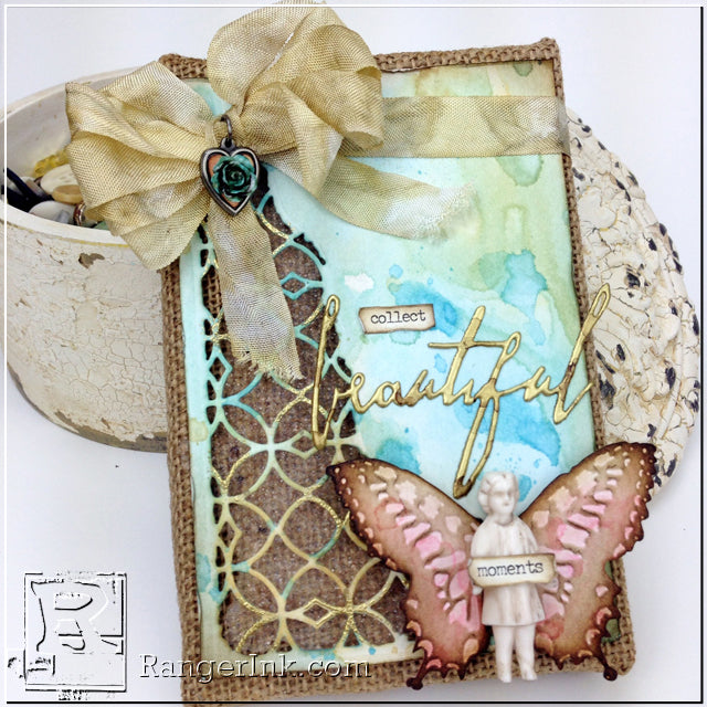 Beautiful Moments Burlap Panel by Bobbi Smith