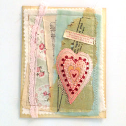 Clear Fabric Medium Heart Card