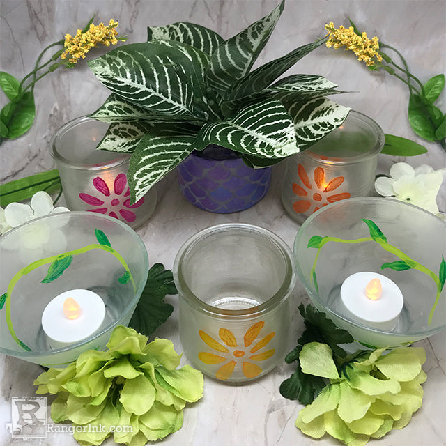 DIY Recycled Glass Votive Holders by Teresa Natividad