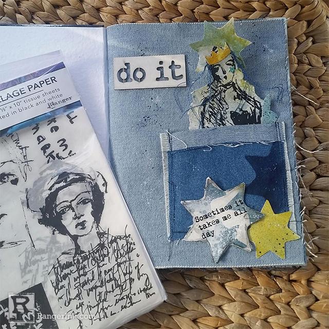 Denim Pocket Journal Page by Megan Whisner Quinlan