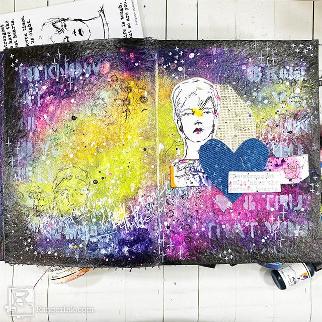 The Strongest Souls Gloss Sprays Galaxy Art Journal Page Carisa Zglobicki