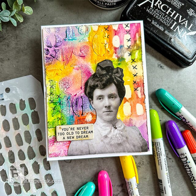 Distress Crayon Card by Cheiron Brandon