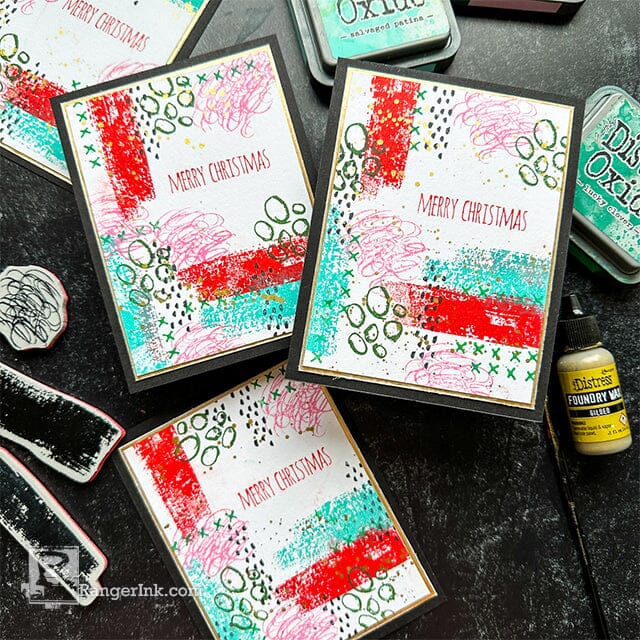 Distress Mixed Media Christmas Cards by Cheiron Brandon