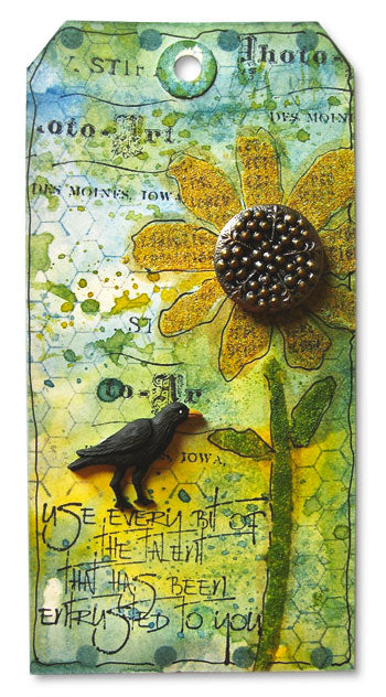 Distress Sunflower Tag