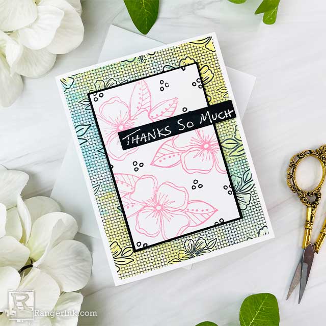 Embossed Flowers Thank You Card by Joy Baldwin