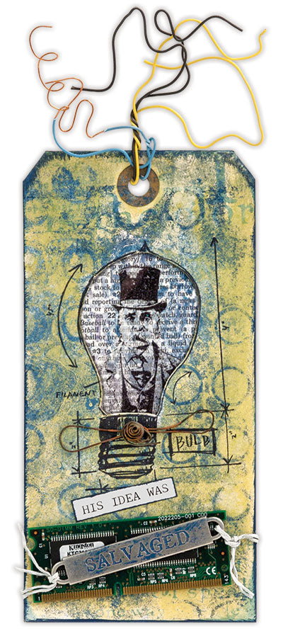 Ranger Acrylic Dabber Bright Idea Tag By Michelle McCosh