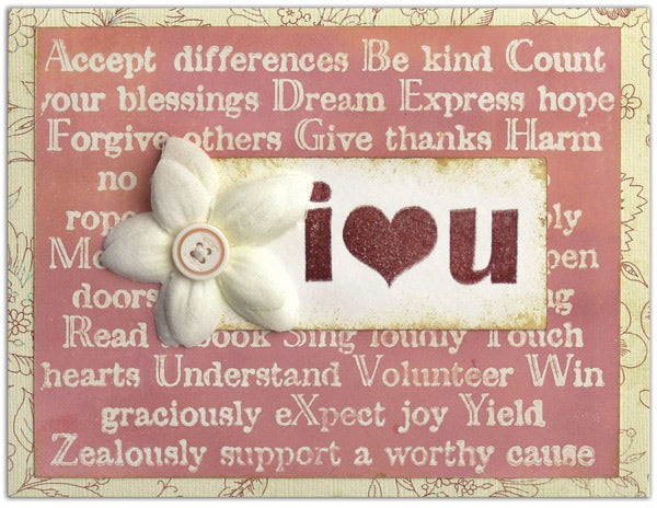 Ranger Watermark Resist I Love You Card By Lisa Dixon