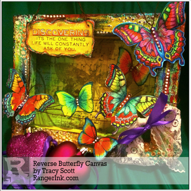 Reverse Butterfly Canvas by Tracy Scott