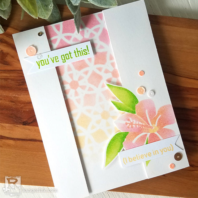 Simon Hurley create. “You've Got This" Stenciled Card by Joy Baldwin Beauty Shot