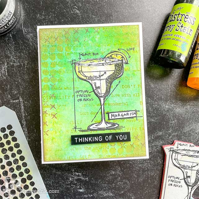 Distress Spray Stain Margarita Card by Cheiron Brandon