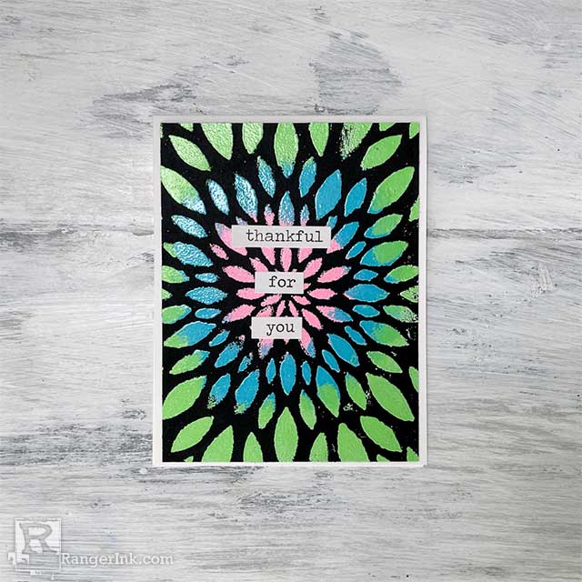 Embossing Powder Flower Burst Card by Jess Francisco