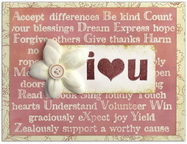 Ranger Watermark Resist I Love You Card By Lisa Dixon