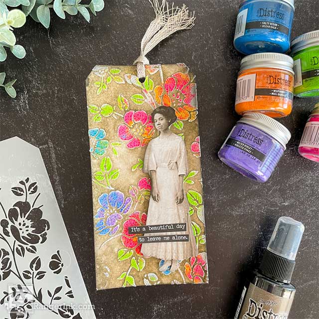 Tim Holtz Distress® Glaze Painted Tag by Cheiron Brandon