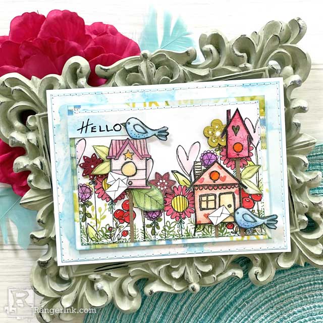 Wendy Vecchi Doodle Bird Garden Card by Lauren Bergold