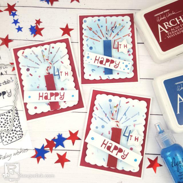 Wendy Vecchi Firecracker Mini Cards by Terri Burson