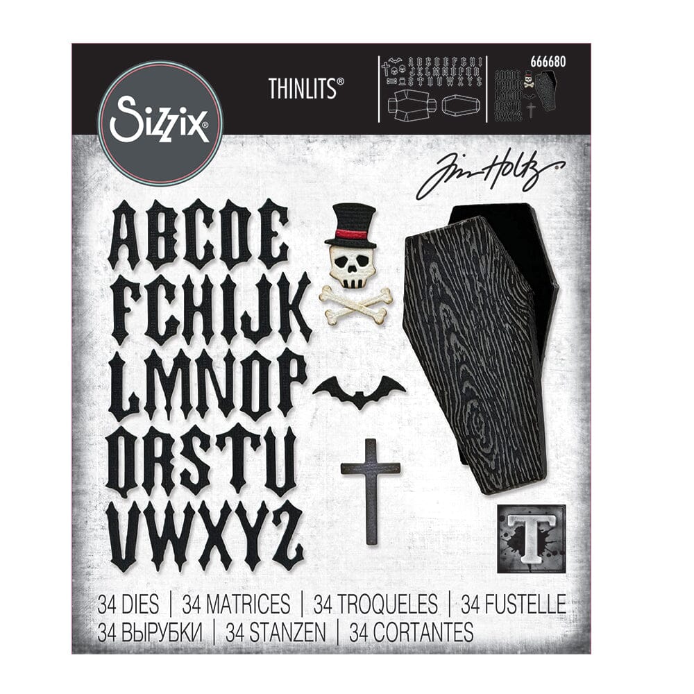 Tim Holtz Alterations by Sizzix Thinlits Die Set 34PK Vault Coffin Box Cutting Dies Tim Holtz Other 