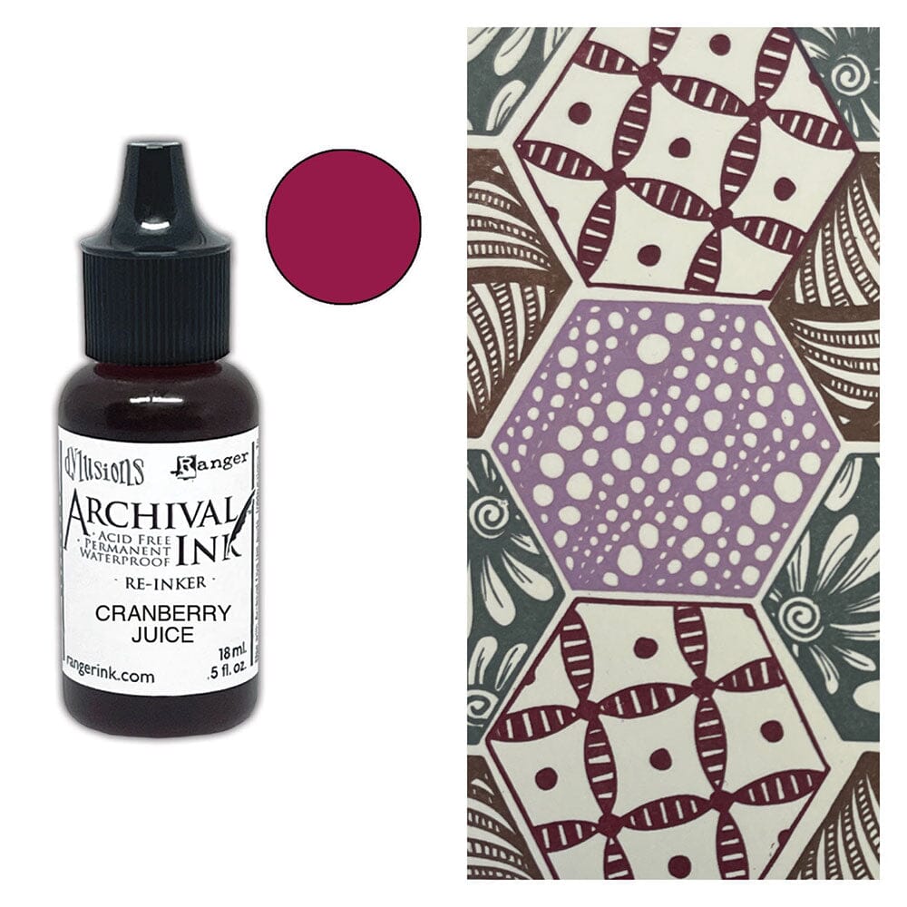 Dylusions Archival Re-Inker Cranberry Juice 0.5oz Ink Dylusions 