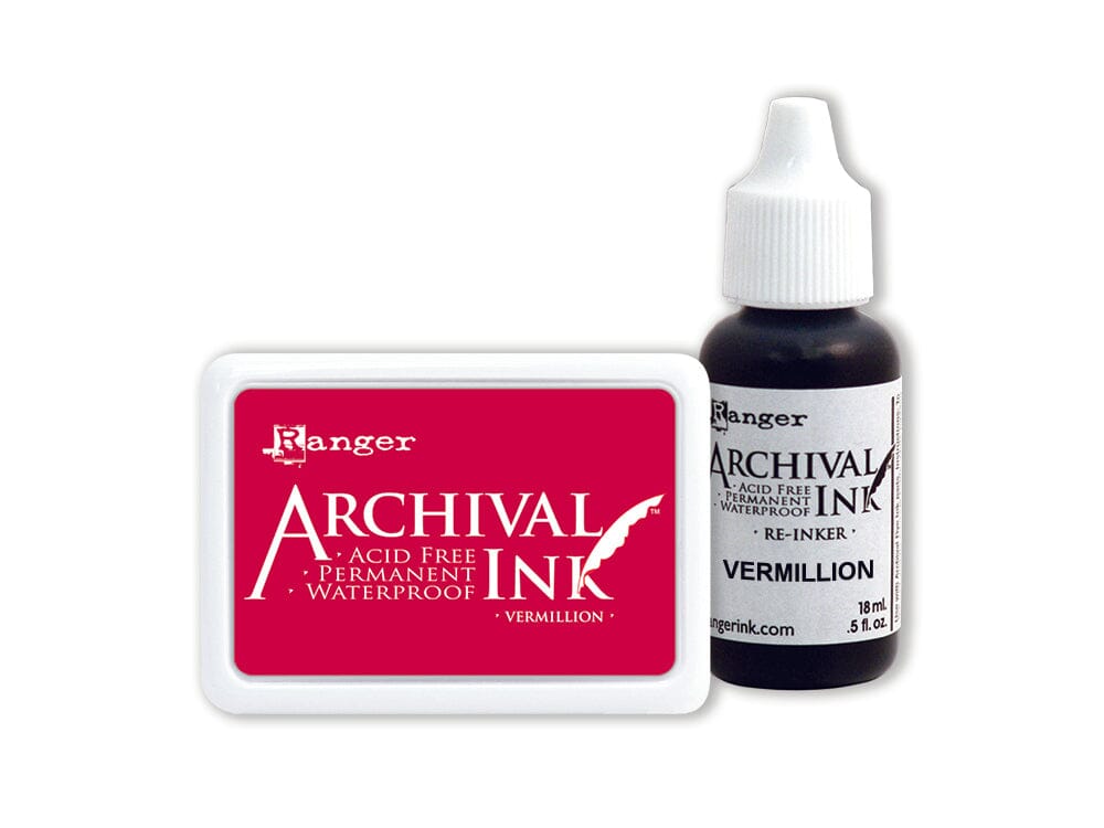 Archival Ink™ Pads Re-Inker Vermillion, 0.5oz Ink Archival Ink 