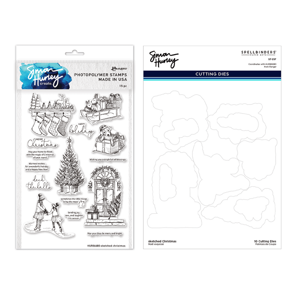 Simon Hurley create. Sketched Christmas Stamp & Die Bundle Bundles Simon Hurley 