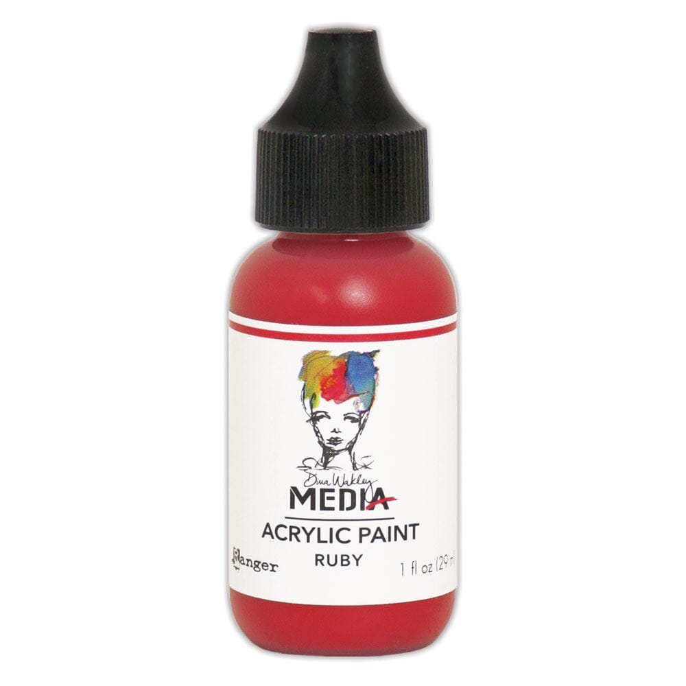 Dina Wakley Media Acrylic Paint Ruby, 1oz Paint Dina Wakley Media 