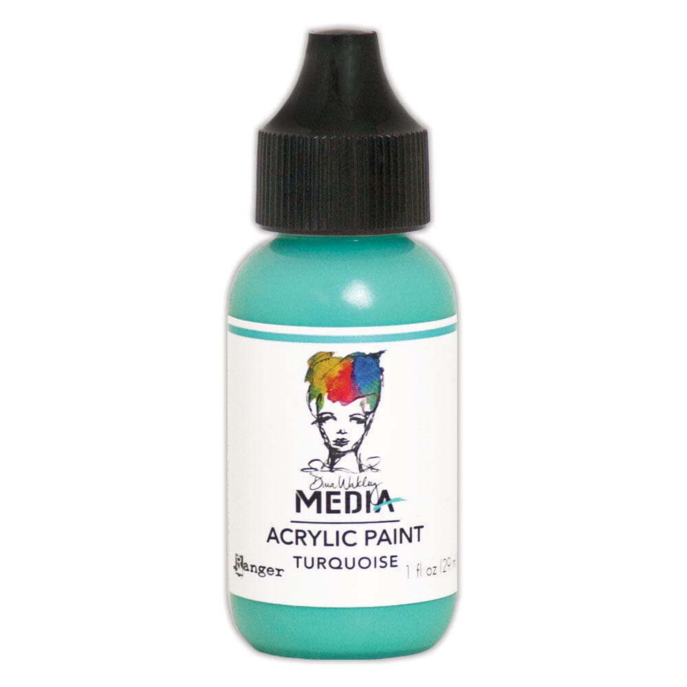 Dina Wakley Media Acrylic Paint Turquoise, 1oz Paint Dina Wakley Media 