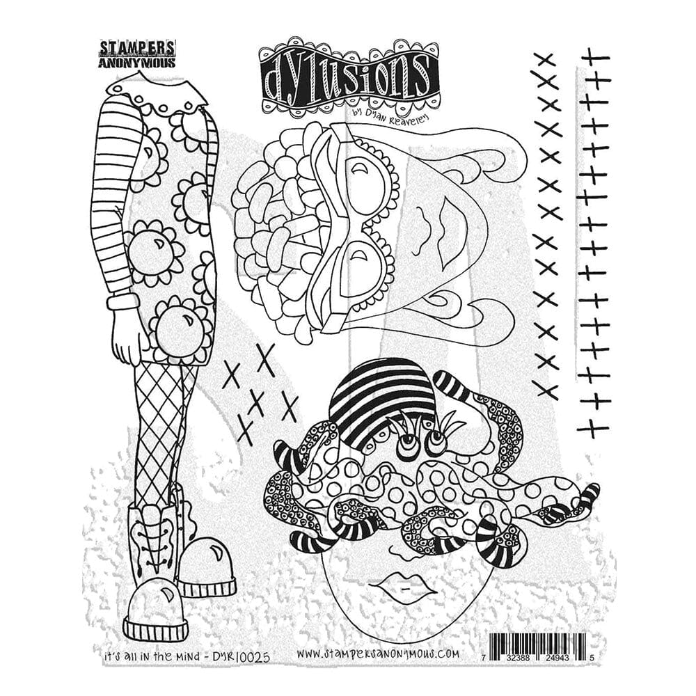 Dylusions Stampers Anonymous Cling Mount Stamp It's All in The Mind Stamps Dylusions 