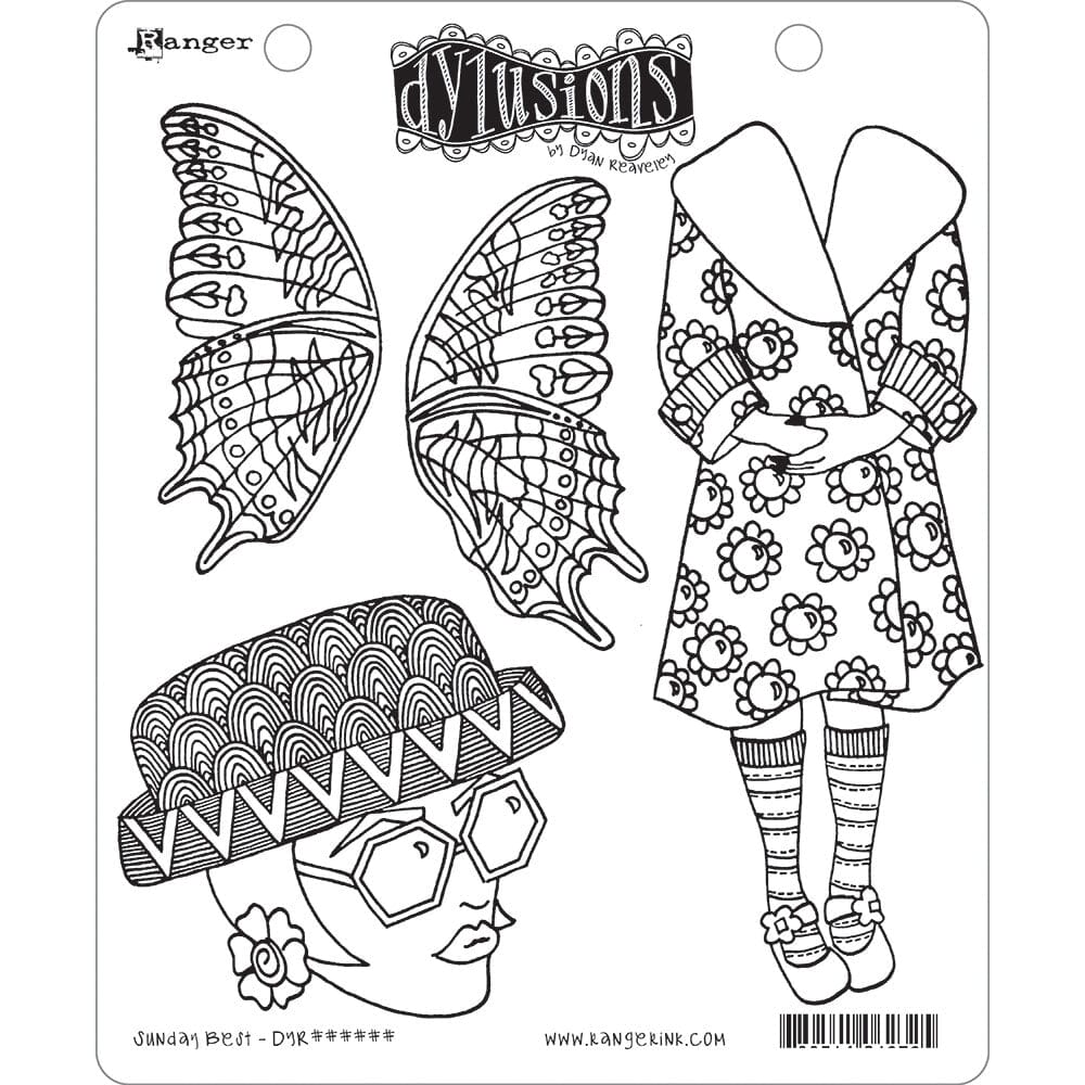 Dylusions Cling Mount Stamps Sunday Best Stamps Dylusions 