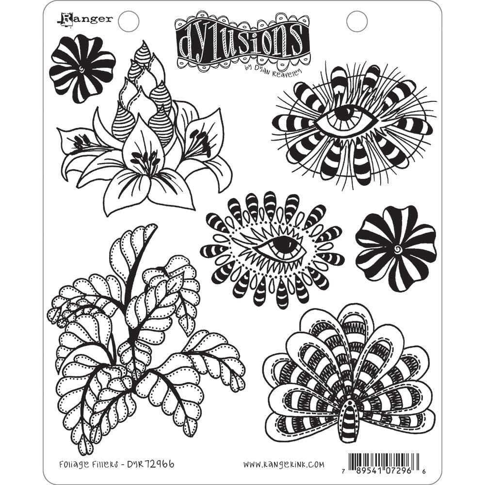 Dylusions Cling Mount Stamps Foliage Fillers Stamps Dylusions 