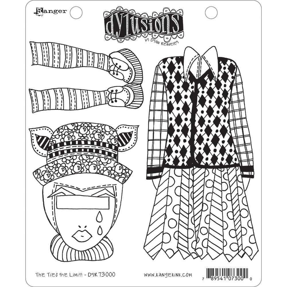 Dylusions Cling Mount Stamps The Ties the Limit Stamps Dylusions 