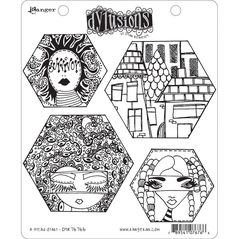 Dylusions Cling Mount Stamps A Head Start Stamps Dylusions 