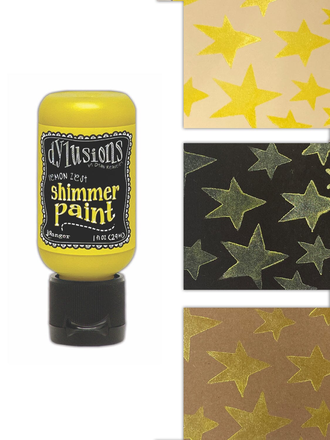 Dylusions Shimmer Paint Lemon Zest, 1oz Paint Dylusions 