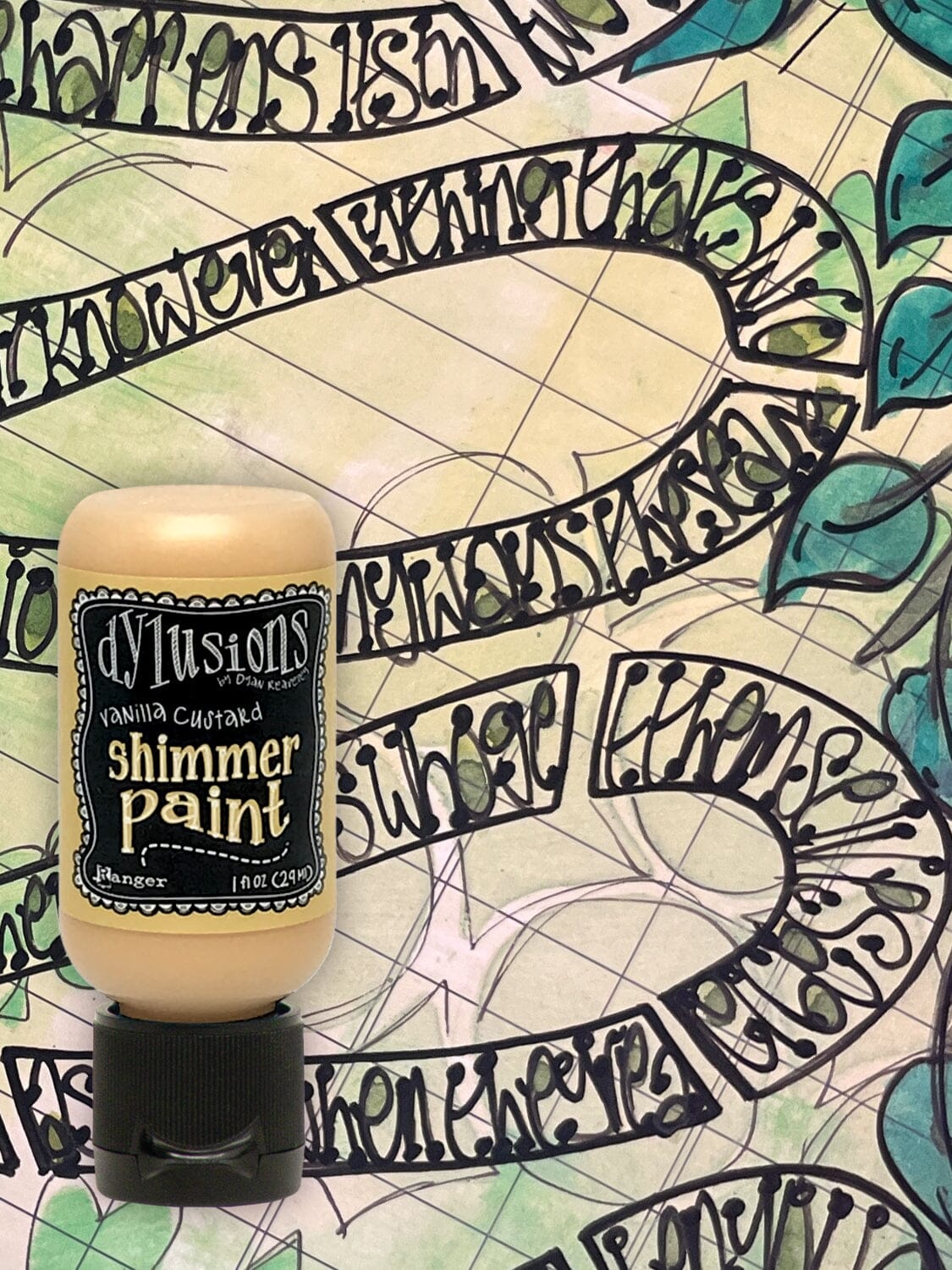 Dylusions Shimmer Paint Vanilla Custard, 1oz Paint Dylusions 