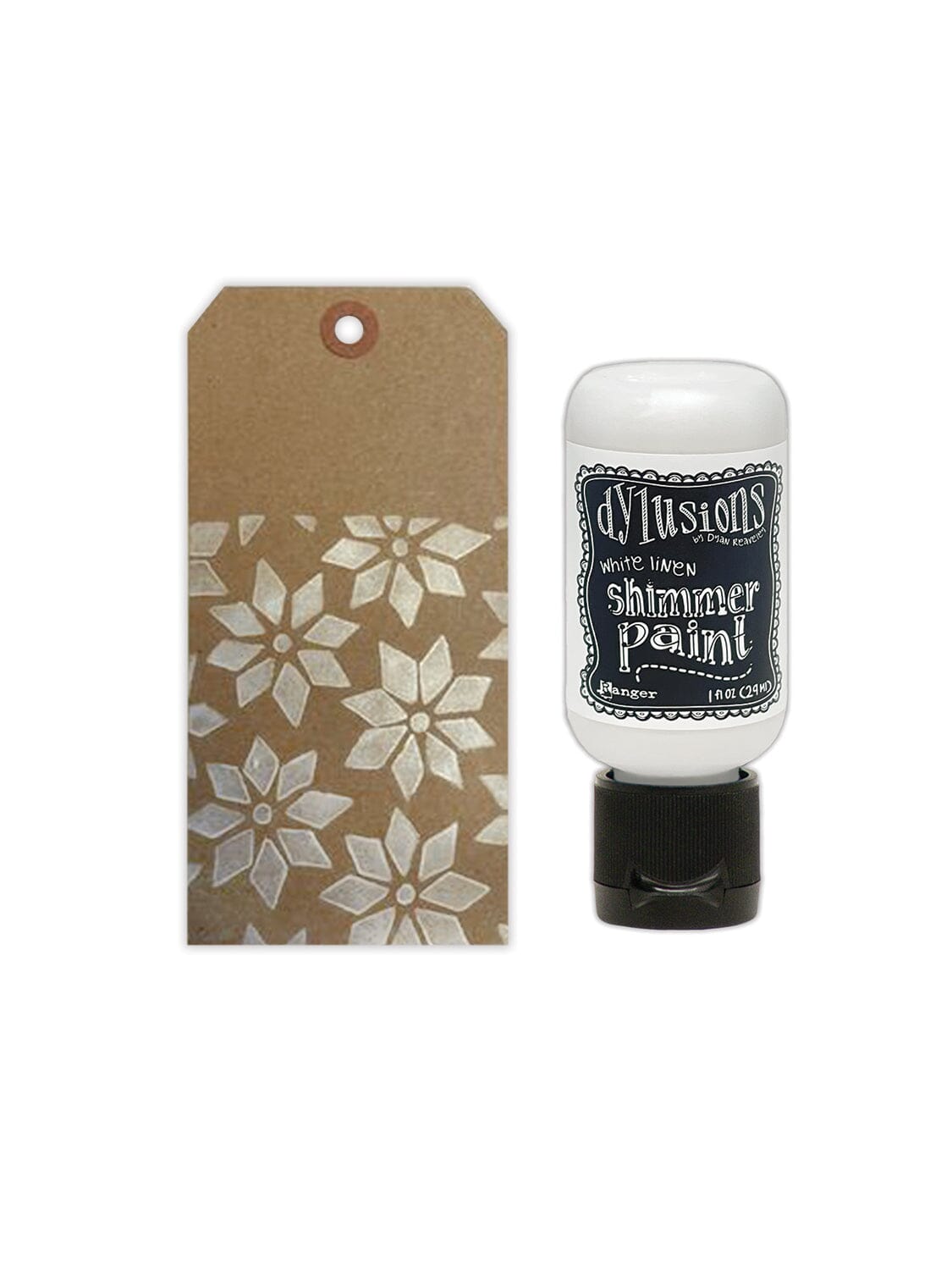 Dylusions Shimmer Paint White Linen, 1oz Paint Dylusions 