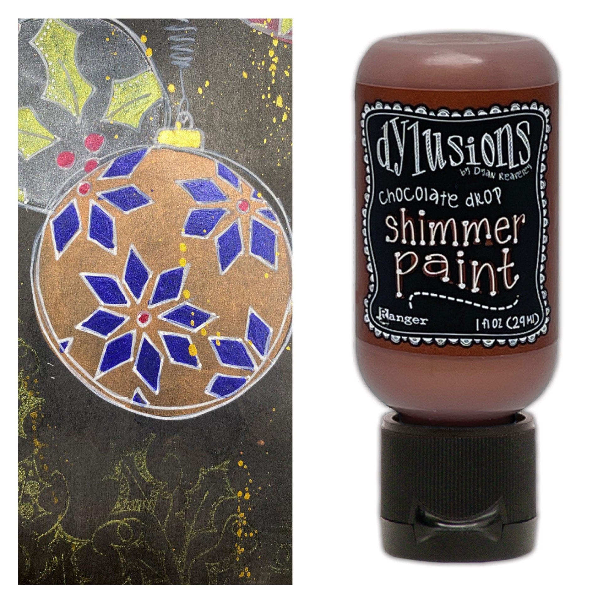 Dylusions Shimmer Paint Chocolate Drop, 1oz Paint Dylusions 