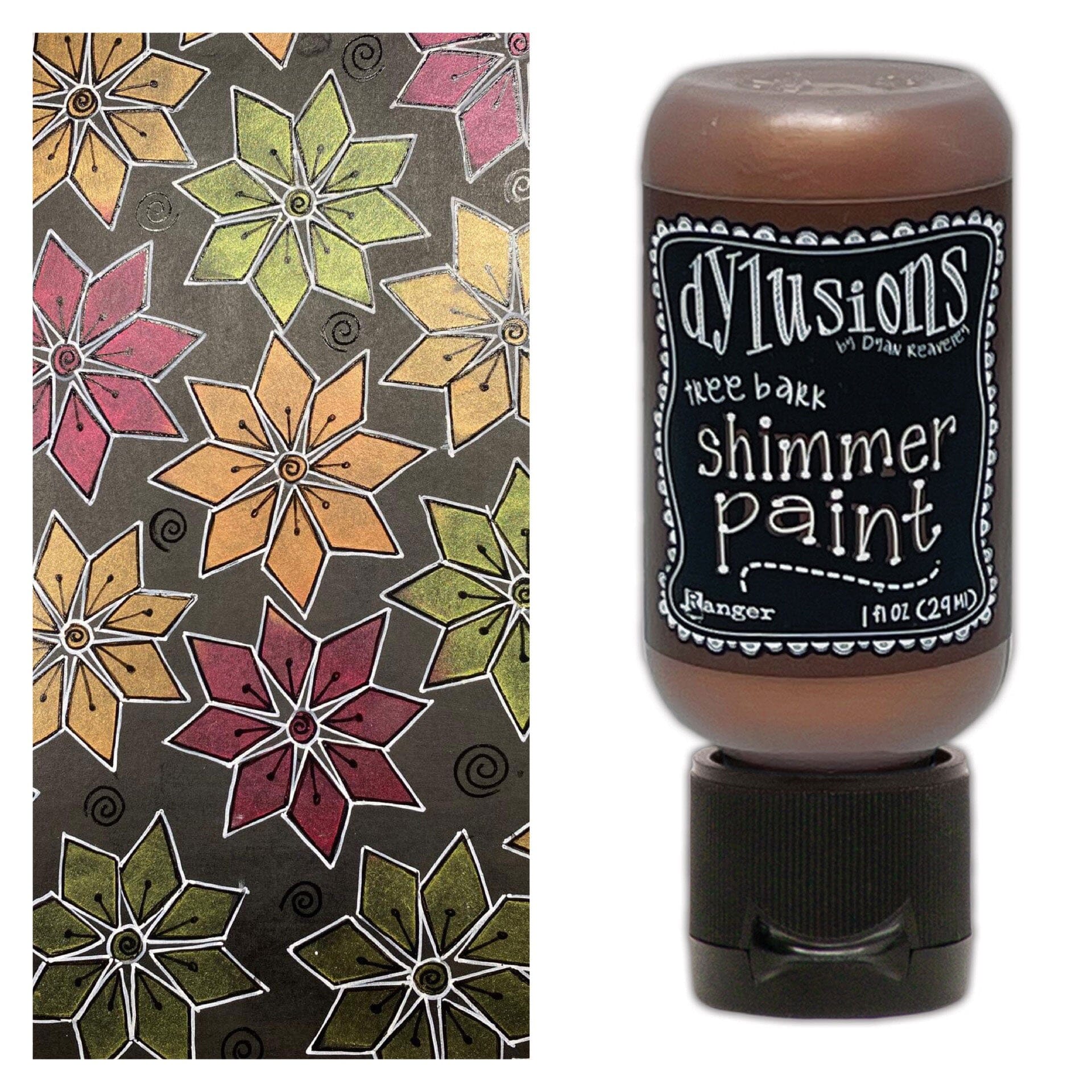 Dylusions Shimmer Paint Tree Bark, 1oz Paint Dylusions 