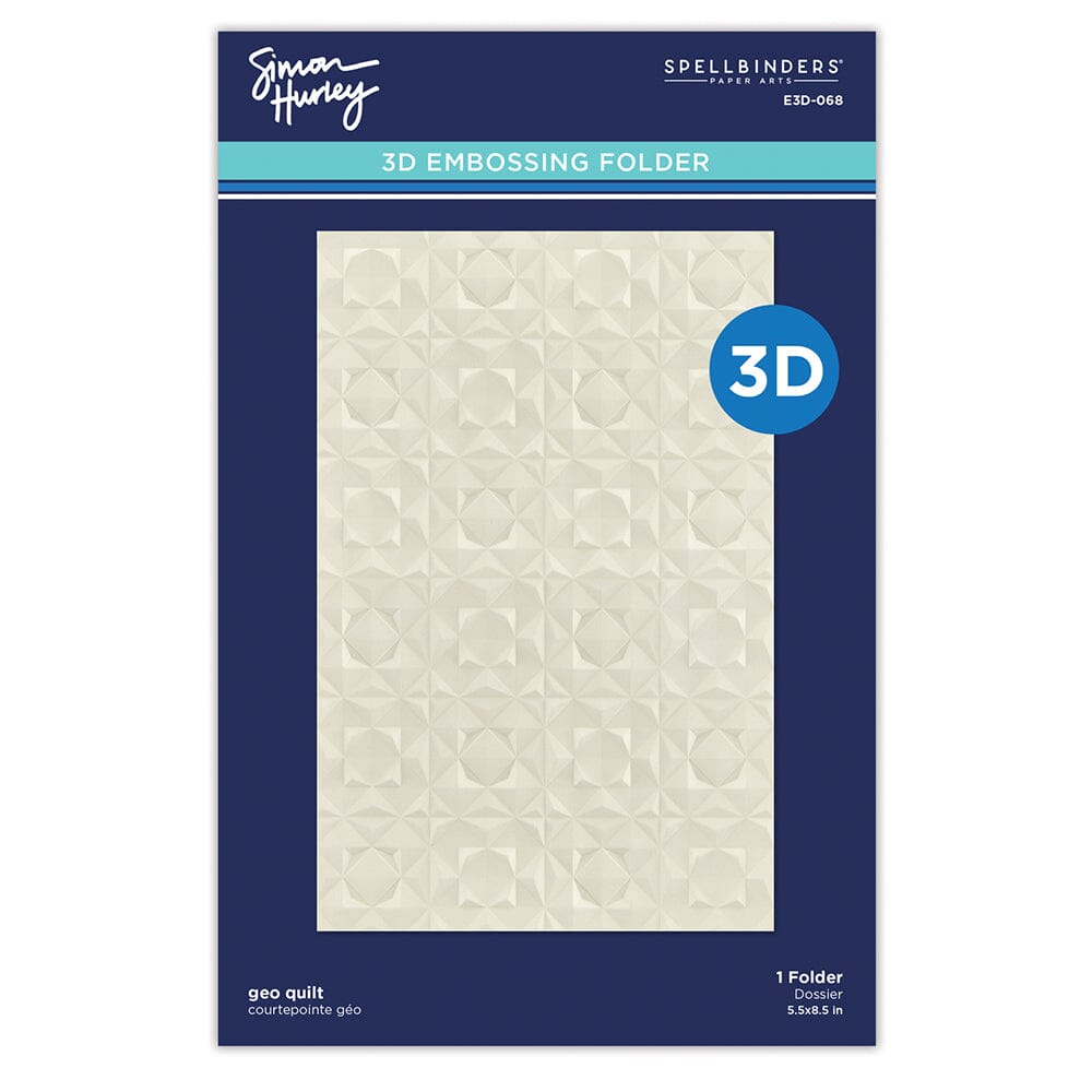 Simon Hurley create. Spellbinders Geo Guilt 3D Embossing Folder Cutting Dies Simon Hurley 