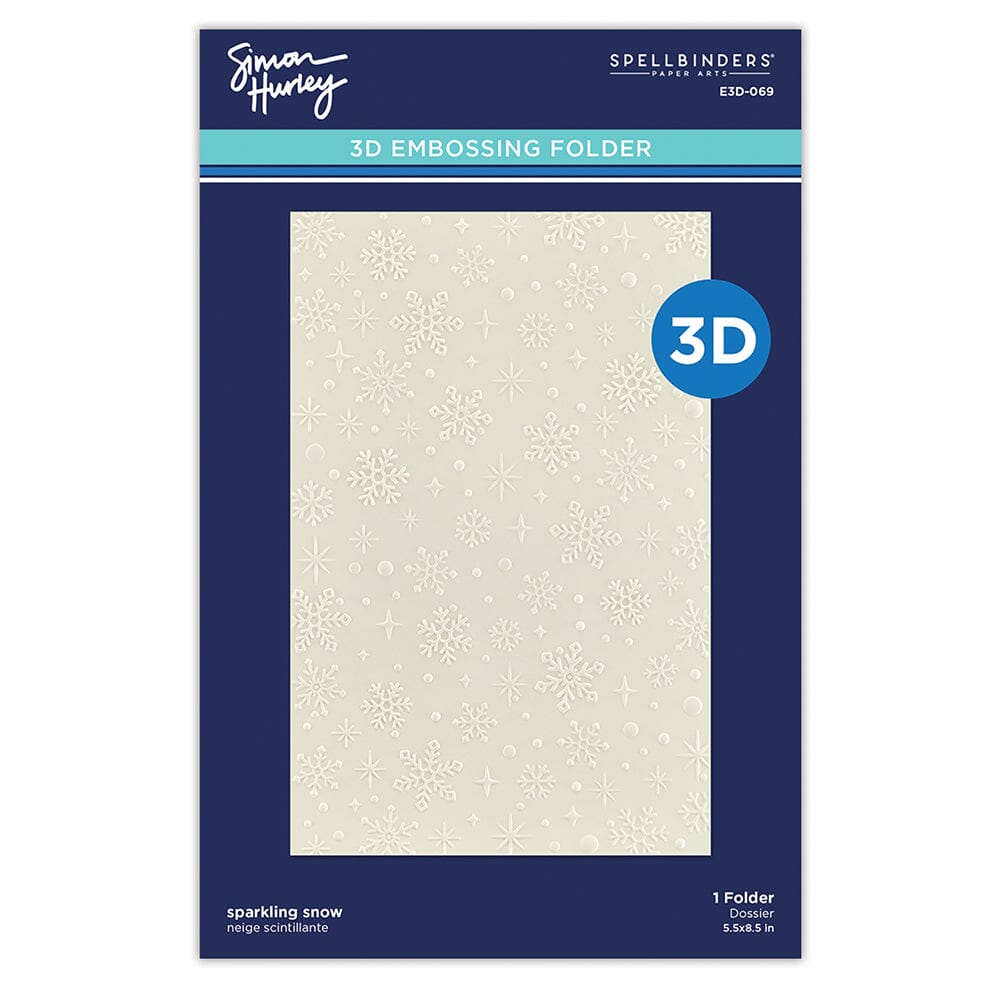 Simon Hurley create. Spellbinders Sparkling Snow 3D Embossing Folder Cutting Dies Simon Hurley 