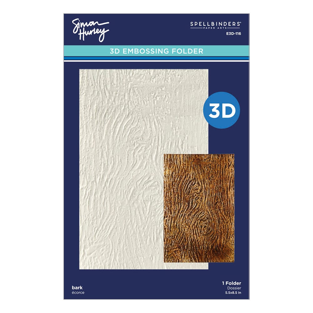 Simon Hurley Spellbinders Bark 3D Embossing Folder Cutting Dies Simon Hurley 