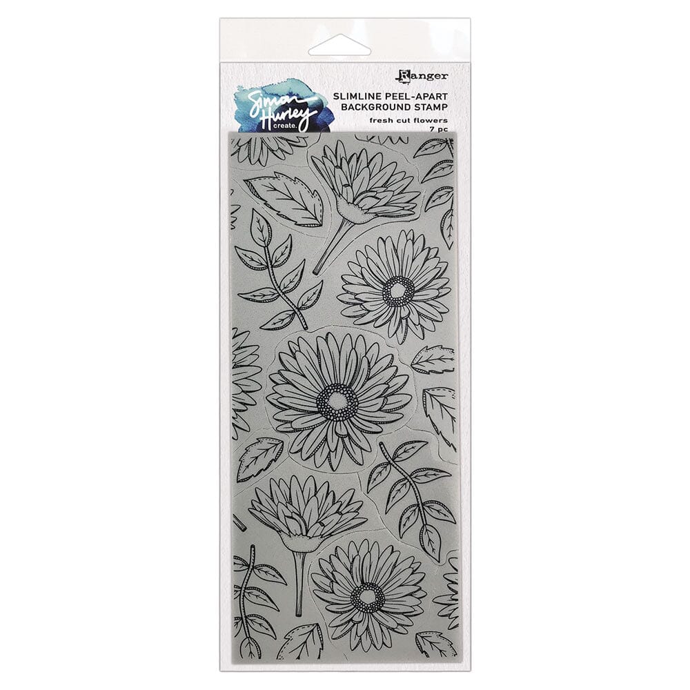 Simon Hurley create. Background Slimline Stamp Fresh Cut Flowers Stamps Simon Hurley 