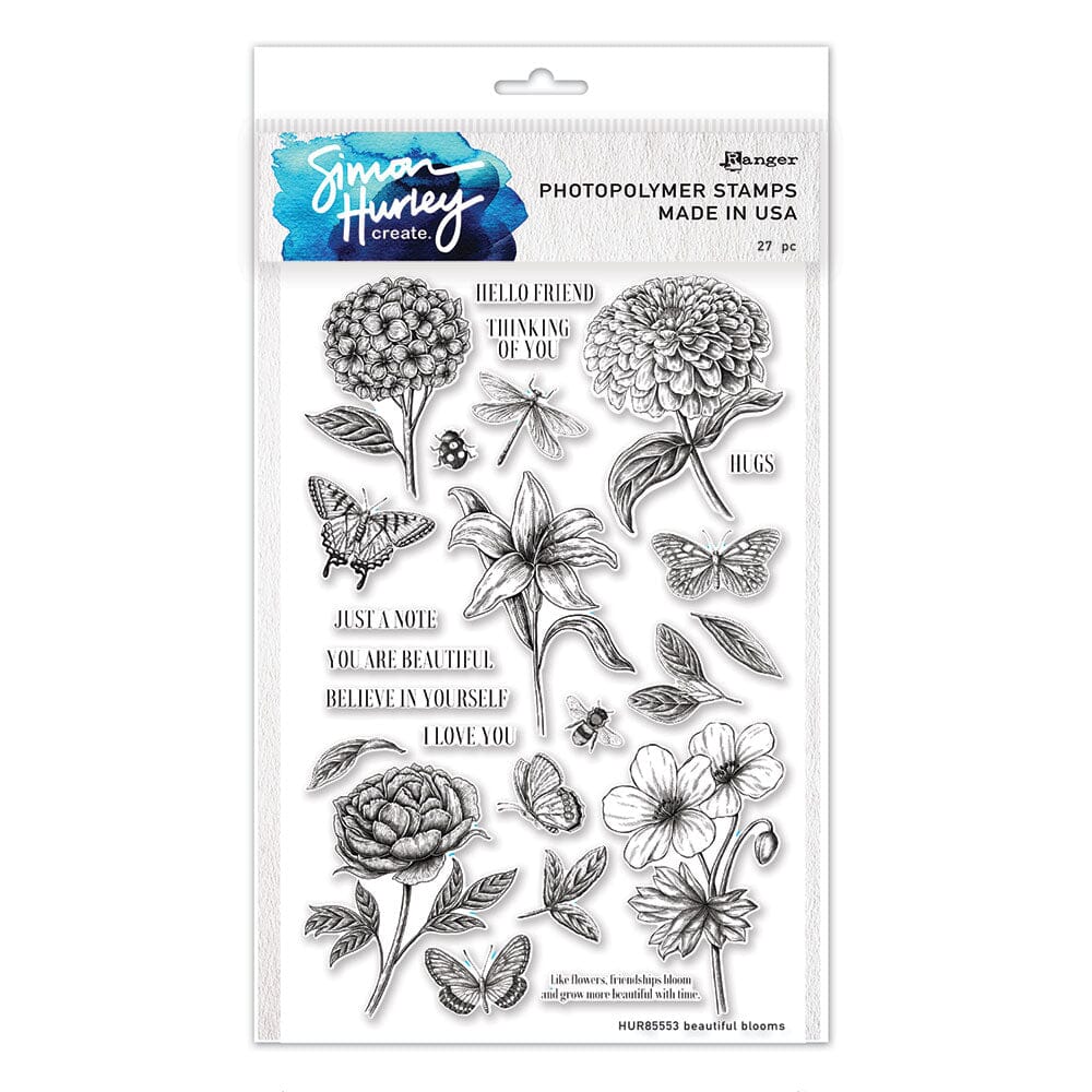 Simon Hurley create. Photopolymer Stamp Beautiful Blooms Stamps Simon Hurley 